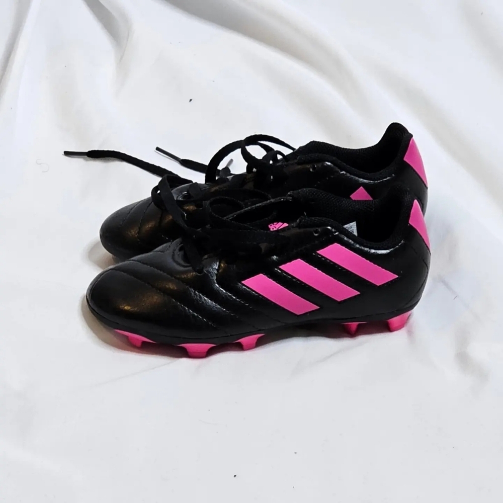 Adidas Goletto VII Firm Ground Unisex Kids Soccer Cleats Black/Shock Pink sz 12K